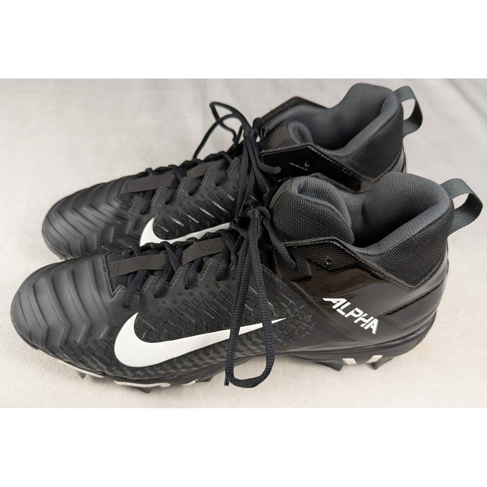 Nike Alpha Menace Shark 2 Football Cleats Mens 16 Black White AQ7653-001